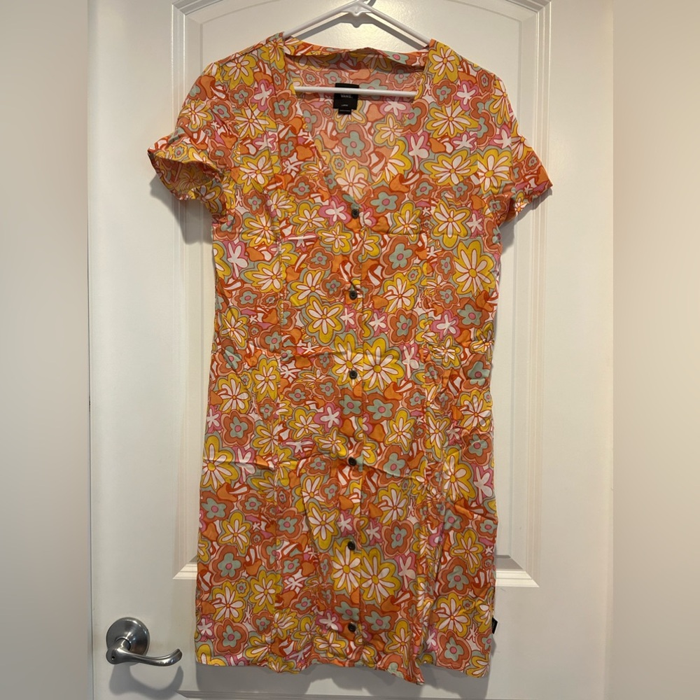 Vans tropical floral and mushroom dress NWT